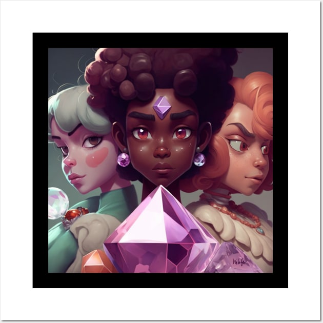 Pearl, Garnet, Amethyst Wall Art by HiLife